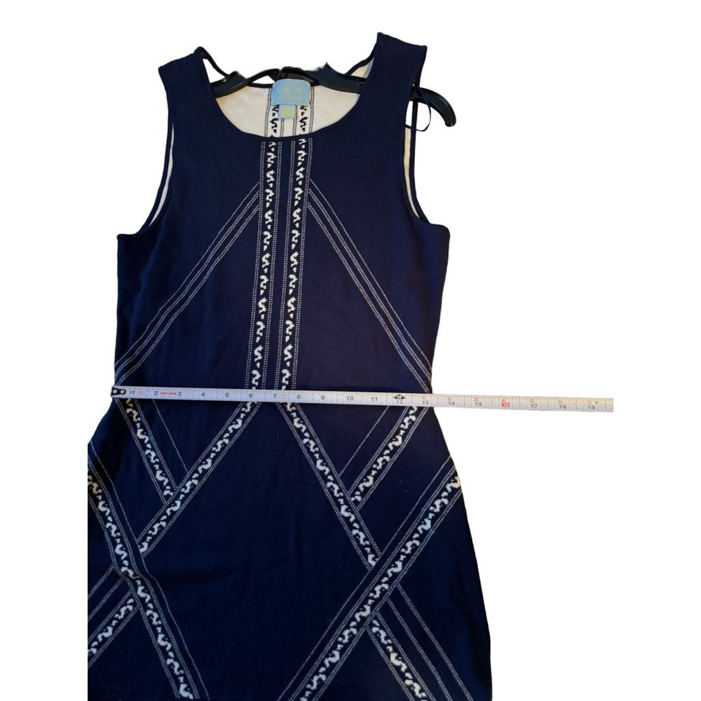 Cece by Cynthia Steffe Blue Sleeveless Cottage Sweater Mini Dress Wmns Medium| f - Picture 6 of 8